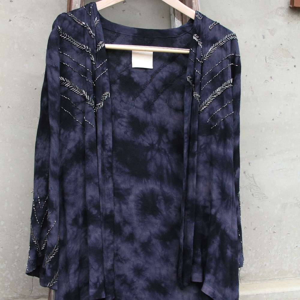 Sequined tie-dye jacket